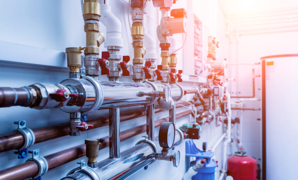 Boiler room equipment for modern heating system