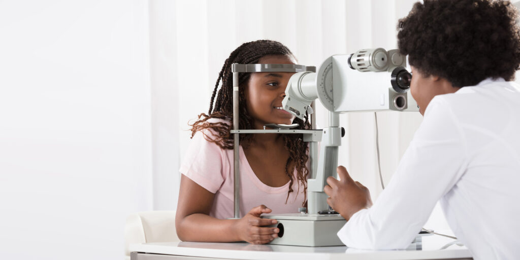 Female Optometrist Examining Patient