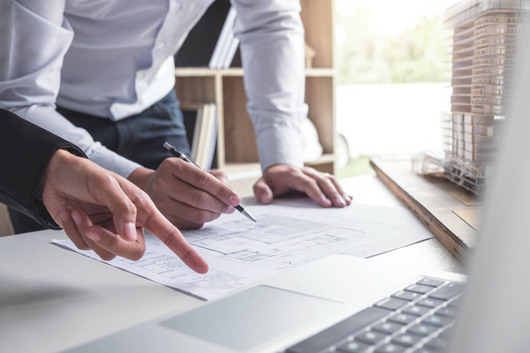 Engineering or Creative architect in construction project, Engin