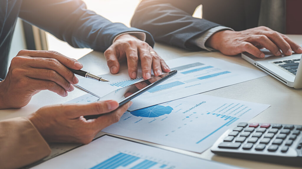 Administrator business man financial inspector and secretary mak